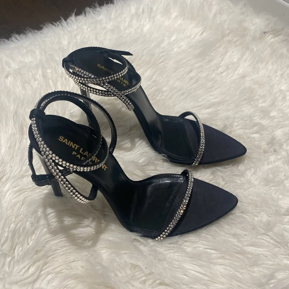 GEORGIA SANDALS IN CREPE SATIN WITH RHINESTONES size 37EU